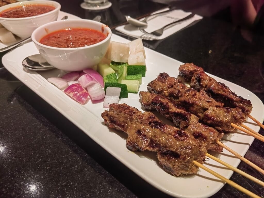 Beef Satay, served with signature peanut sauce, cucumber, onions and nasi impit. Serai@PavilionKL, Dining Loft Pavilion Kuala Lumpur