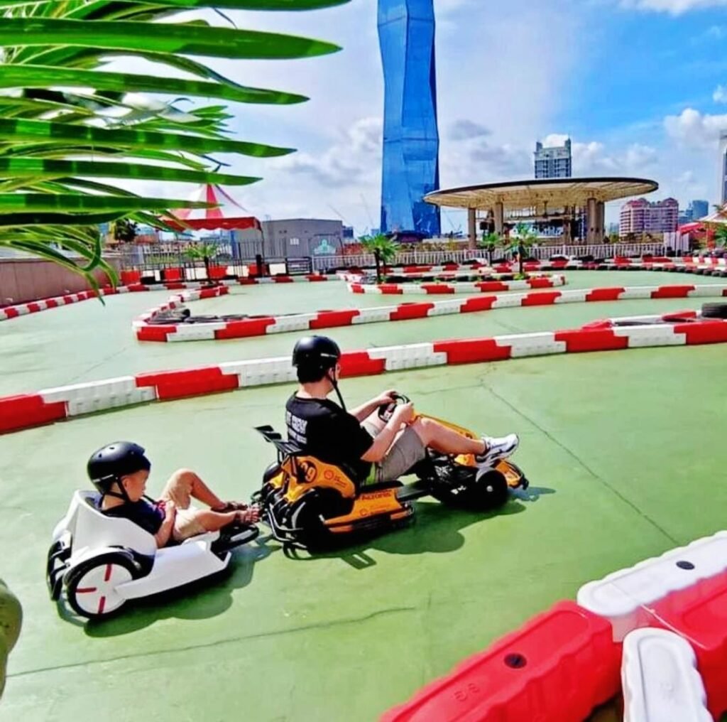 Experience high-speed thrills at Malaysia’s first rooftop electric go-kart circuit at LaLaport BBCC. Lalaspeed’s eco-friendly EV karts, powered by electric motors instead of traditional engines, deliver instant torque and smooth acceleration.