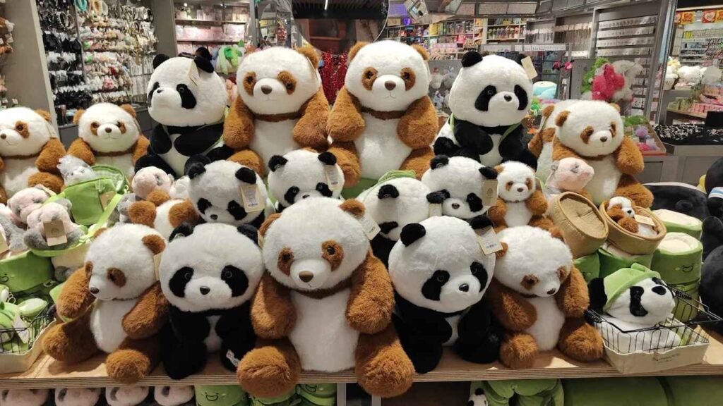Soft Panda Bear toys on display at The Green Party, LaLaport BBCC.