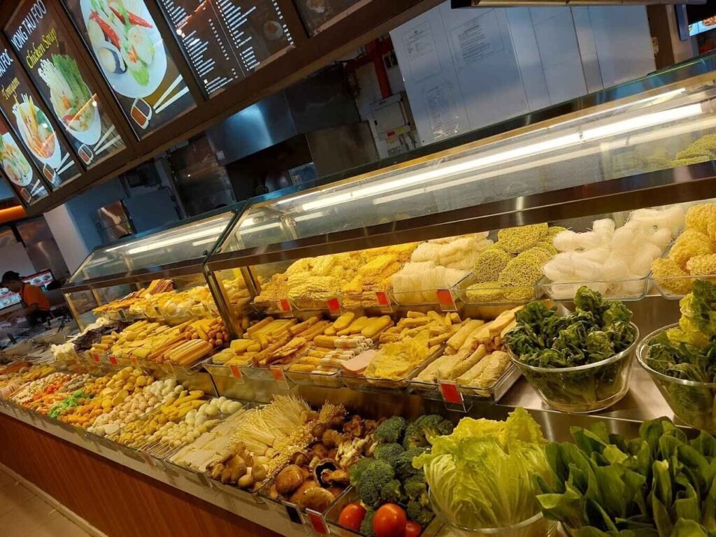 A variety of ingredients on display at the Yong Tau Foo Stall at Taste Of Asia Food Court, Berjaya Times Square
