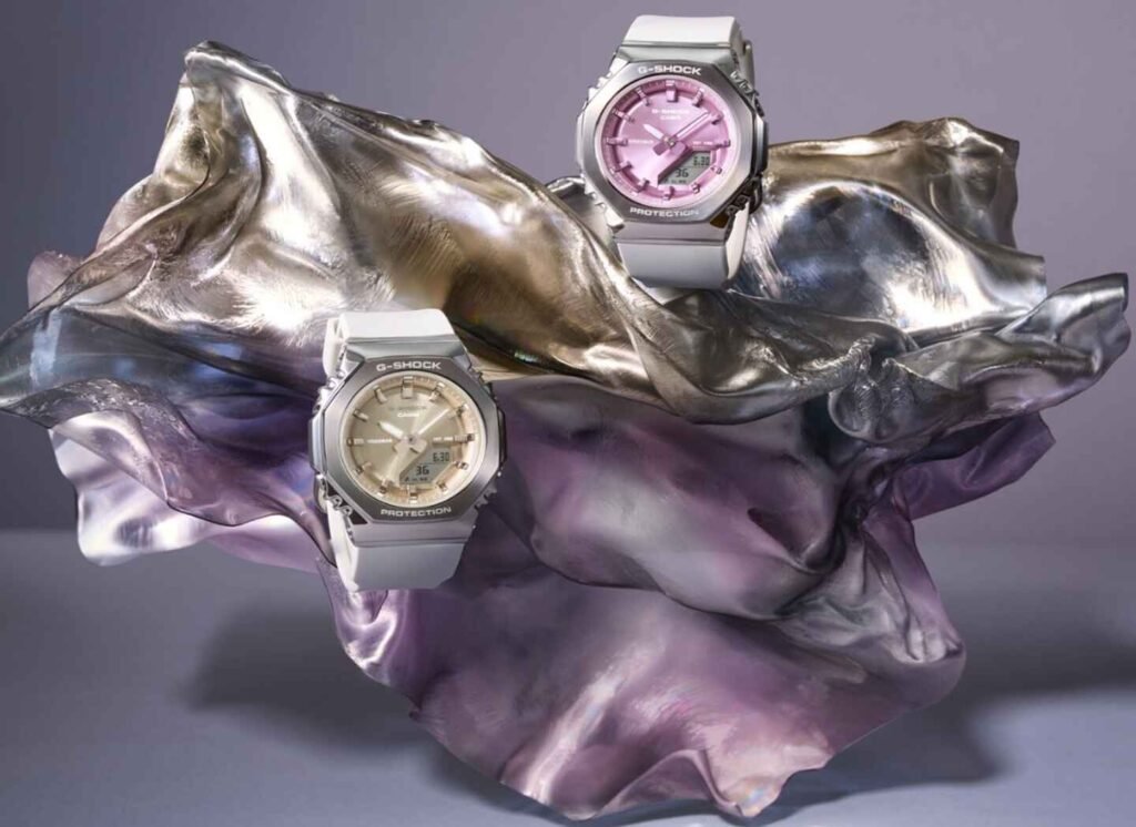 Beige GM-S2110-7A6 and Purple GM-S2110-7A9 G-Shock watches, available at Casio Corner, official retailer for Casio watches, Tokyo Street Pavilion Kuala Lumpur