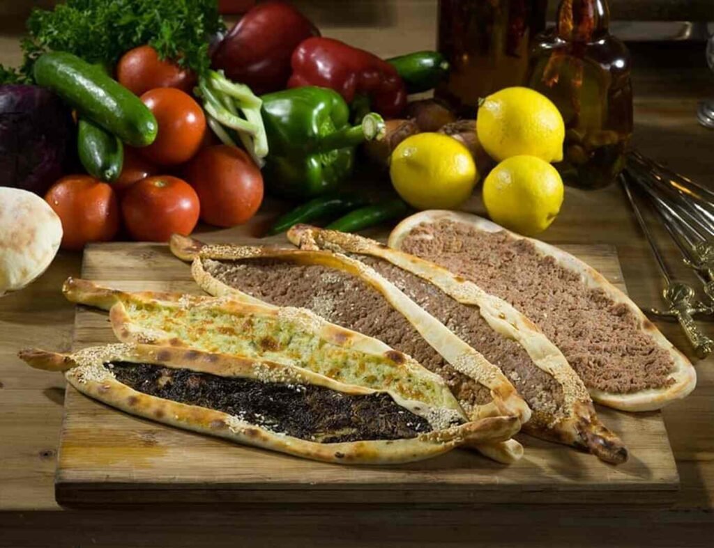 Lamb Bil Ajin Fatayer, Cheese Fatayer, Zaatar Fatayer and Soujouk With Cheese Toshika (Beef) Fatayer, available at Al Halabi Gourmet Restaurant, Dining Loft, Pavilion KL, Bukit Bintang.