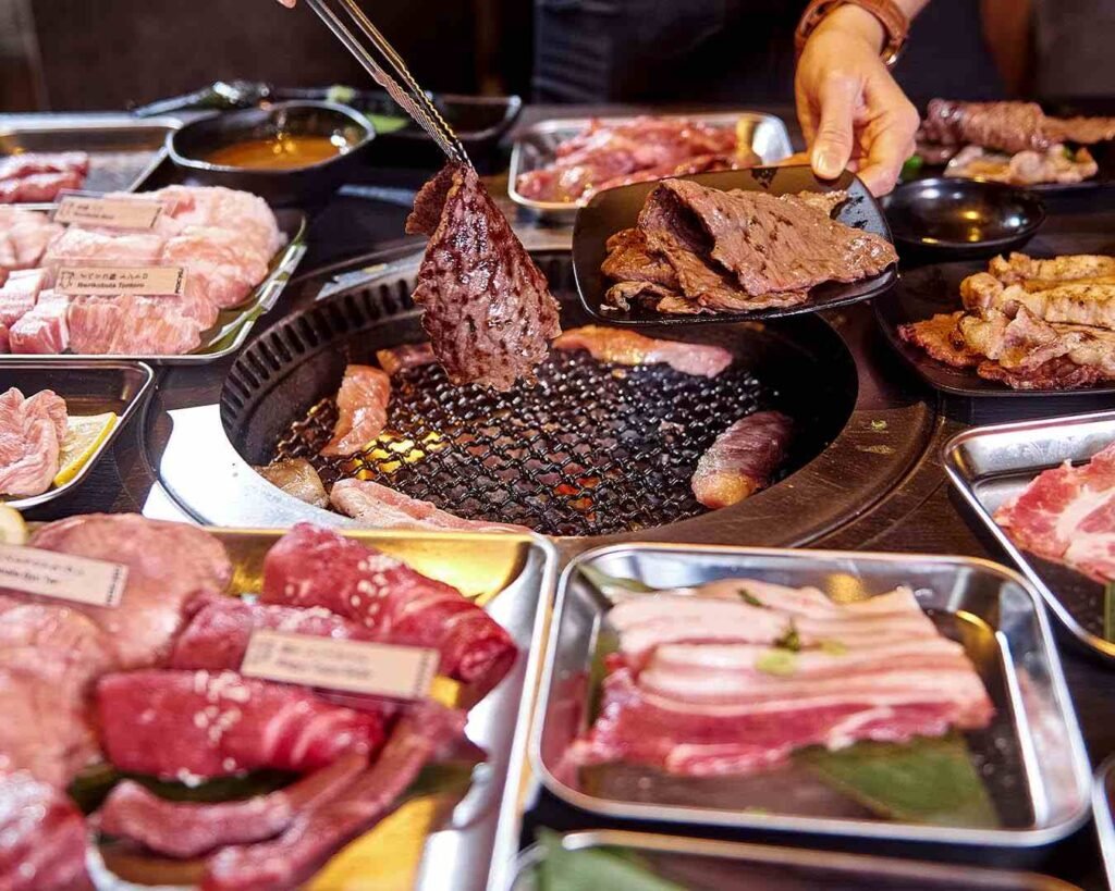 Grilled Wagyu Beef, and other fresh ingredients on display at ROCKU Yakiniku @ Pavilion Kuala Lumpur