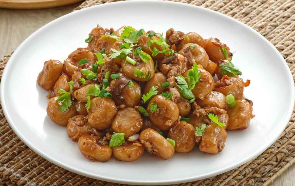 Hakka yam abacus seeds with minced pork and mushrooms at House of Hakka, Food Place Pavilion KL