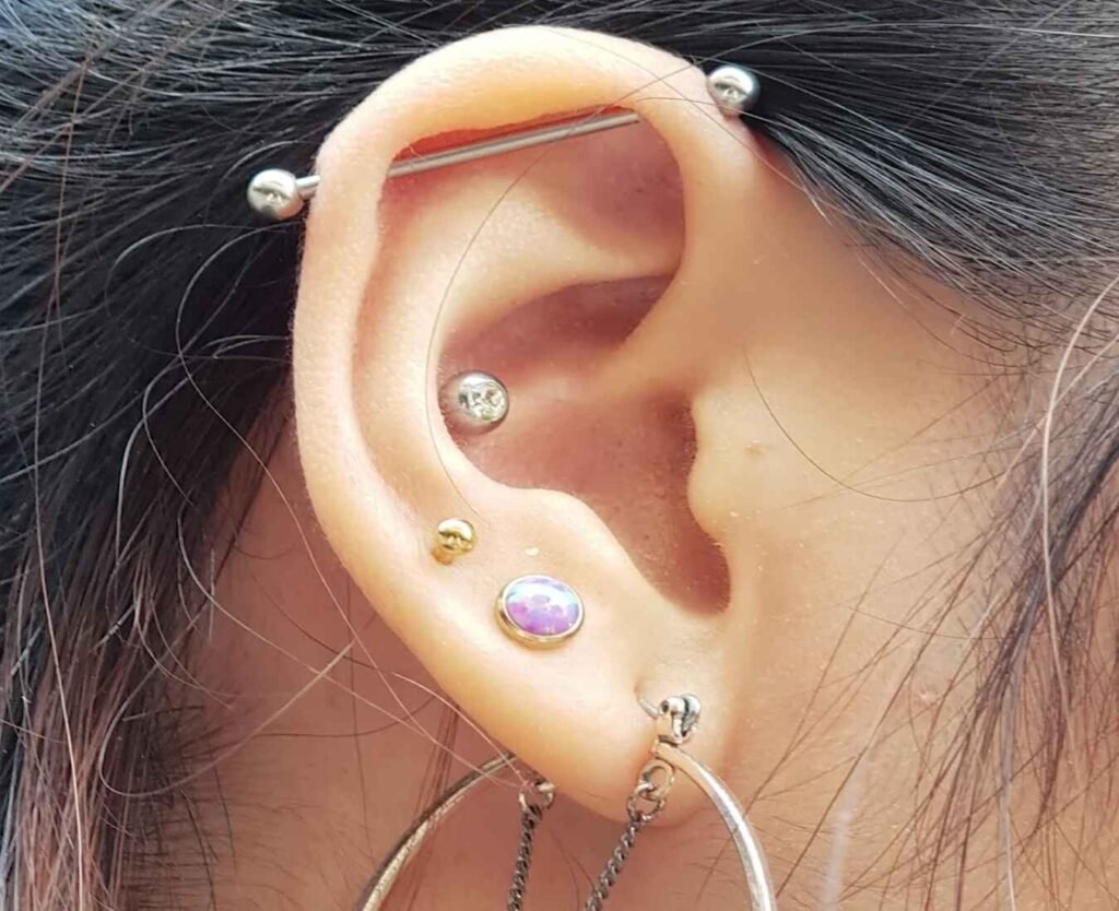 Various ear piercings at Spec Body Art, Tokyo Street Pavilion Kuala Lumpur