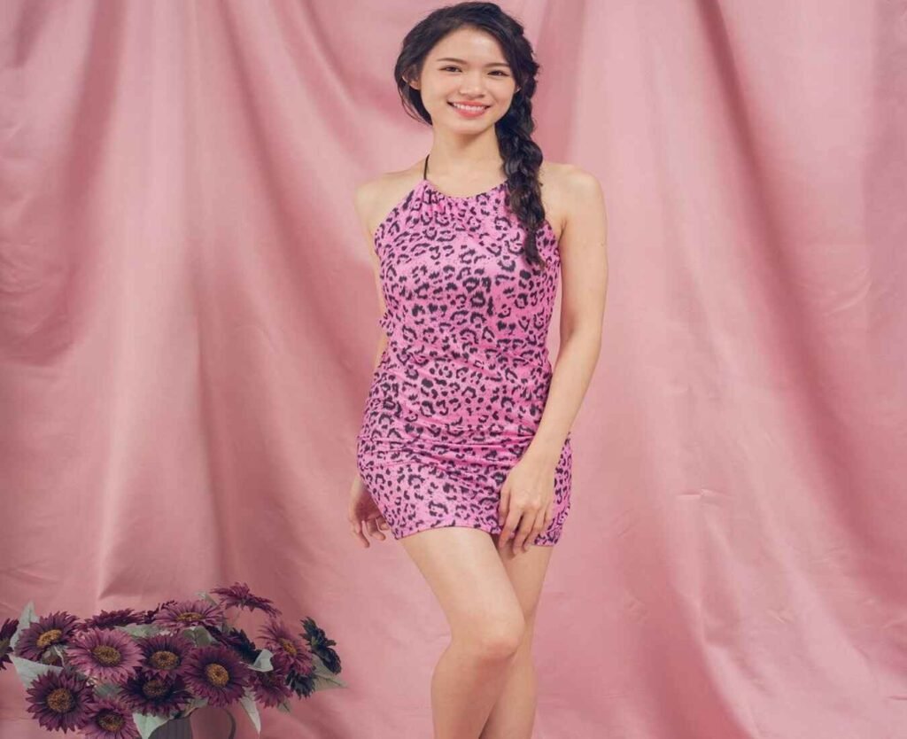 Asian girl posing sexy evening dress at Sutairu By MPSY, Tokyo Street Pavilion Kuala Lumpur