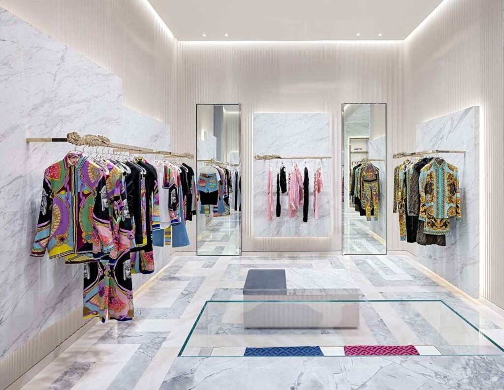 Men’s fashion collection of shirts & pants on display at Versace, Couture Pavilion, Pavilion Kuala Lumpur