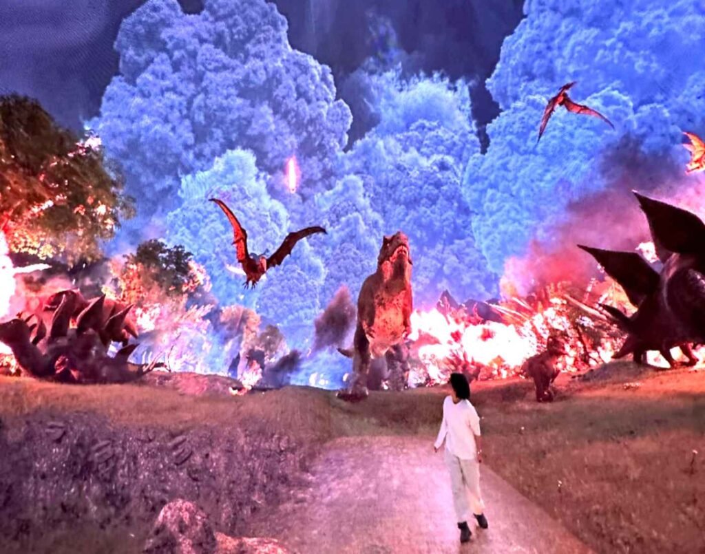 The Jurassic Escape, where a roaring T-Rex, erupting volcanoes, and flying pterosaurs come alive in a larger-than-life 720° CAVE holographic 3D projection experience in the Quantum Tunnel, the largest zone at Space & Time Cube, The Amusement, Third Floor, Isetan The Japan Store Lot 10, Bukit Bintang, Kuala Lumpur.