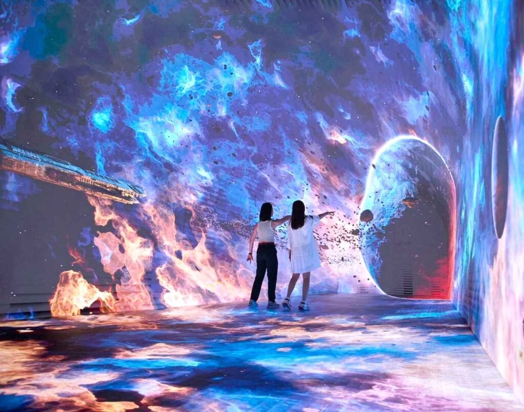 Set Sail, where visitors travel in outer space with The Rubix Fleet and explore infinite galaxies in an immersive 720° CAVE holographic 3D projection experience in the Quantum Tunnel, the main exhibit at Space & Time Cube, The Amusement, Third Floor, Isetan The Japan Store Lot 10, Bukit Bintang, Kuala Lumpur.