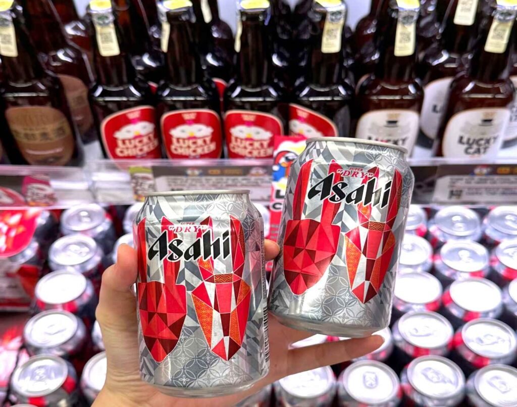Asahi Super Dry, Japan's leading premium lager, famous for its unique "Karakuchi" (dry) taste, available at Jonetz By Don Don Donki Lot 10, a Japanese supermarket in Bukit Bintang, Kuala Lumpur.