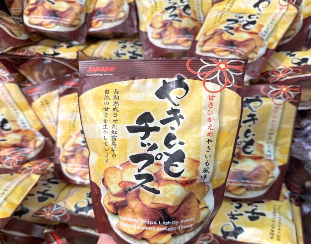 Sweet potato (Beni-Kirishima from Kagoshima Prefecture) chips, a highlight of Japapo’s Healthimo Series, available at Jonetz By Don Don Donki Lot 10, a Japanese supermarket in Bukit Bintang, Kuala Lumpur.